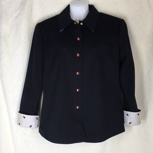 St. John M Sport Black Jacket  Lady bugs snap closure